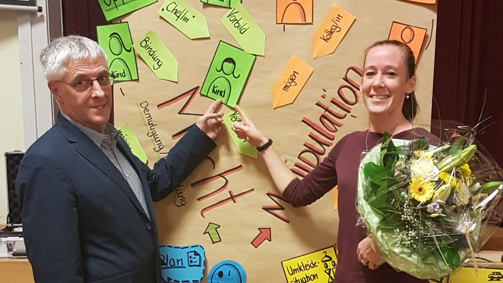 Kreisjugendvorsitzender FLVW Kreis Olpe Raimund Nöker und Referenting Kathrin Hellweg.