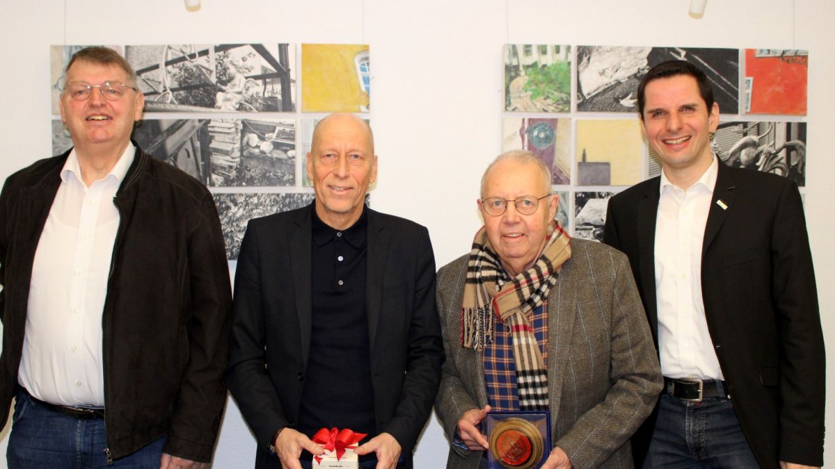 Dieter Hundt, Michael Hammerschmidt, Klaus-Walter Hoberg und Bürgermeister Christian Pospischil (von links).