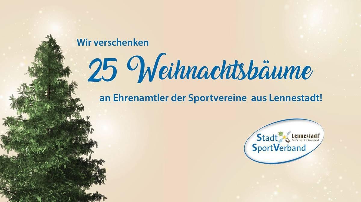 Der Stadtsportverband verschenkt 25 Weihnachtsbäume an Ehrenamtliche.