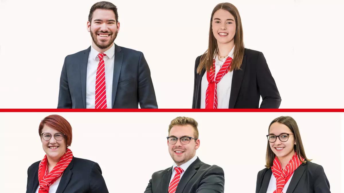 Lukas Rohrmann, Marie Tiborra, Bianca Ziegert, Jonas Vogt und Janina Altenhof (v.l.n.r) haben ihre Abschlussprüfung erfolgreich bestanden.