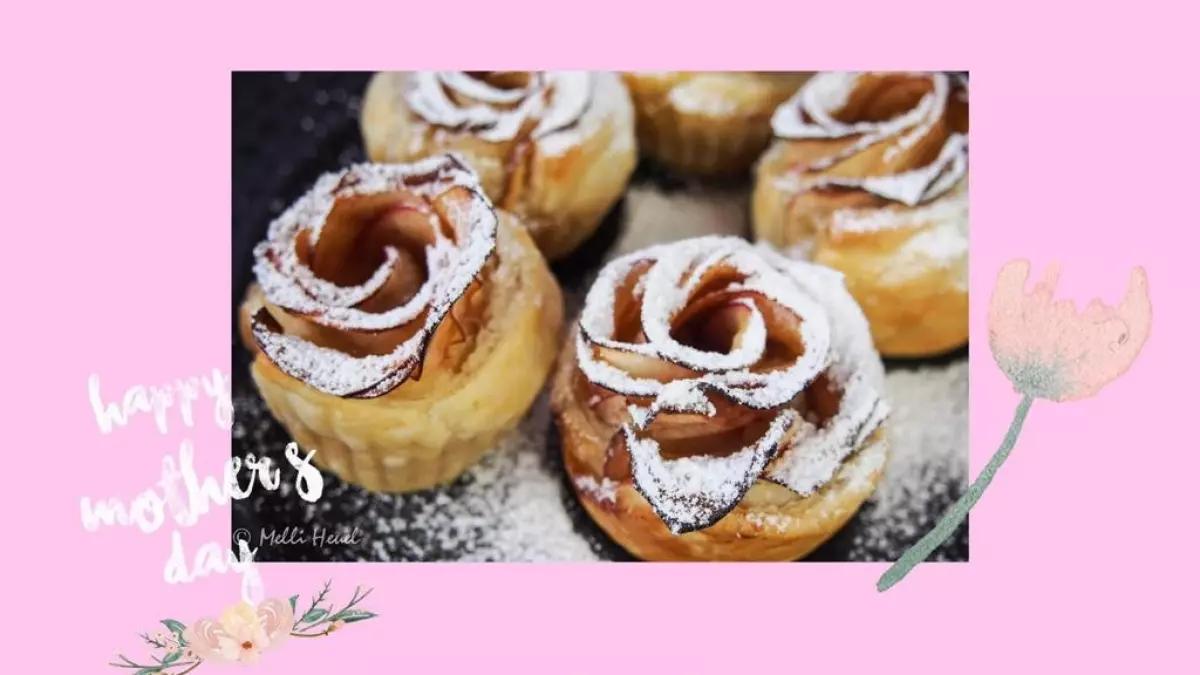 Von Melli Heuel gibt es zum Muttertag einen Strauß Blätterteigrosen.