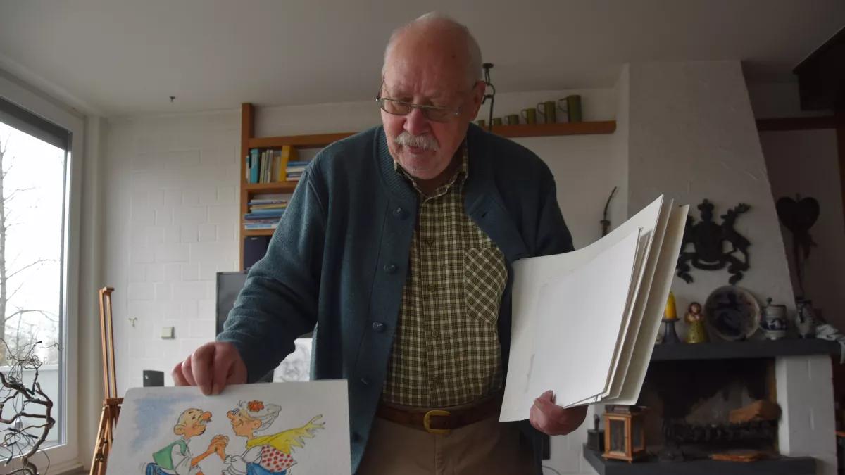 „Ringelpitz im Altersheim“ ist eins der Werke, das Dieter Auert mit einem Augenzwinkern gemalt hat.