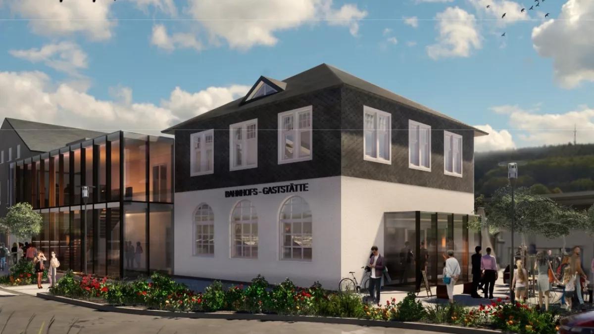 Am Standort des alten Bahnhofs in Attendorn entsteht derzeit der Neubau, in dem zukünftig Jugendzentrum, Bürgerzentrum mit Veranstaltungssaal und Gruppenräumen sowie Gastronomie eine neue Heimat finden werden.