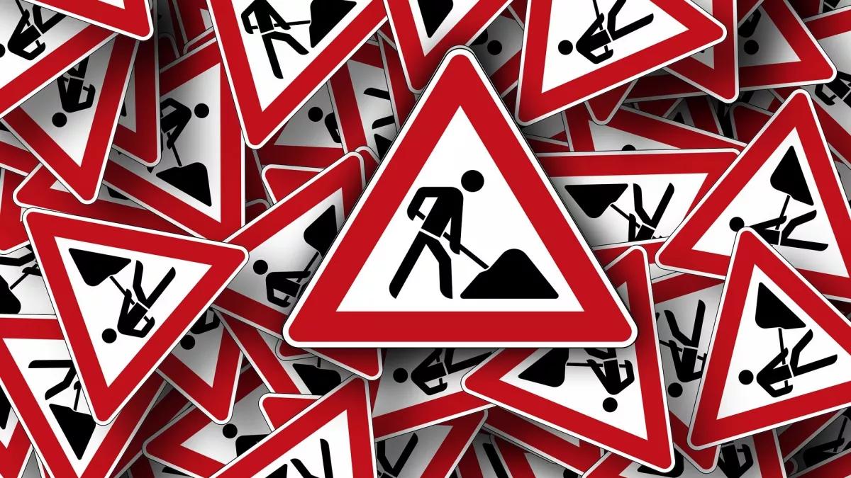 Baustelle, Bauarbeiten, Verkehrsschild