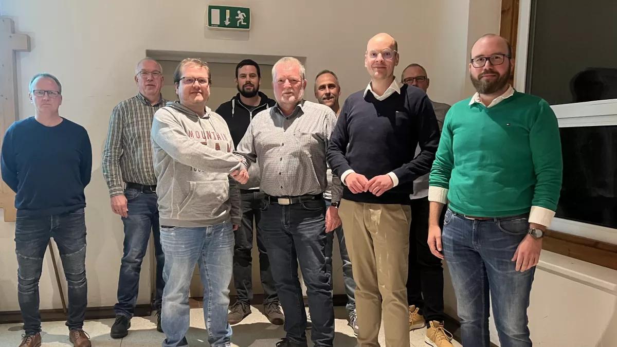 Der neue Vorstand (von links): Christoph Heinemann, Michael Drüeke, Andre Schnieder, Jonas Jung, Anton Hellekes, Markus Drüeke, Maximilian Völkel, Holger Nüsken und Christopher Schnieder