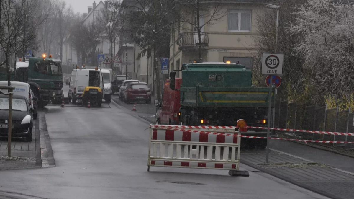 In der Olper Innenstadt wurde eine Gasleitung beschädigt.